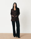 Classic Wool Jacket-Reddish Chocolate Brown