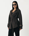 Smoky Brown Soft Denim Wrap Coat