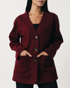 Classic Wool Jacket-Dark Cherry