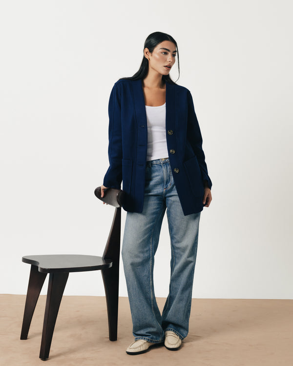 Classic Wool Jacket-Cobalt Blue