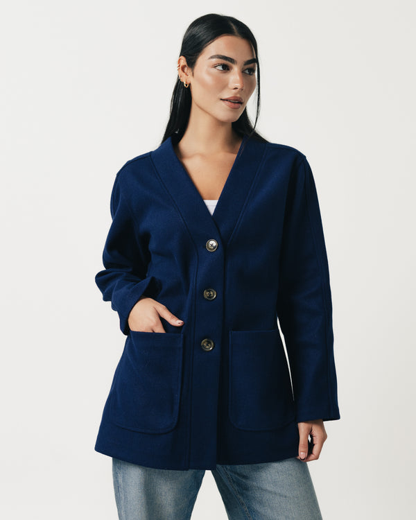 Classic Wool Jacket-Cobalt Blue