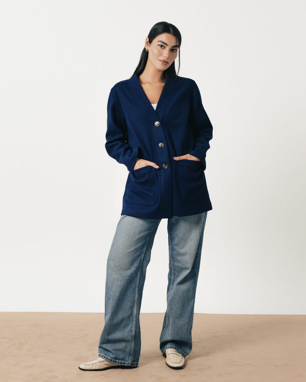 Classic Wool Jacket-Cobalt Blue