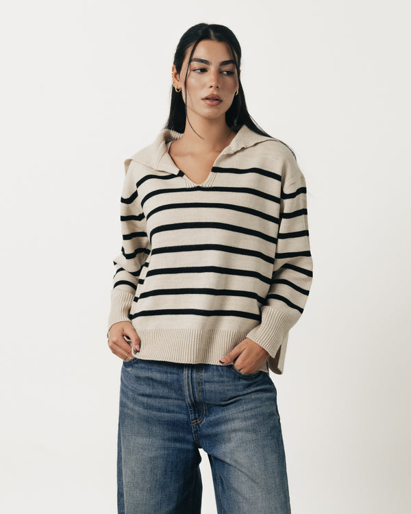 Striped Polo Sweater