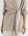 Luna Wrap Shirt - Sand Shell