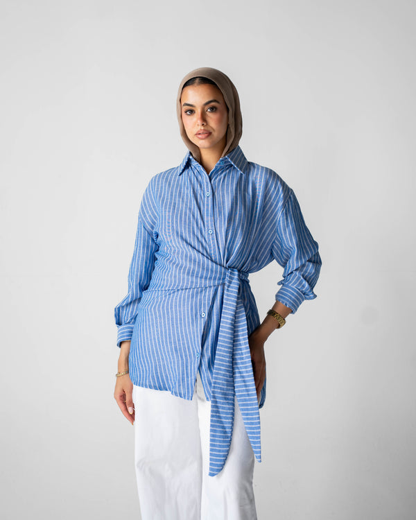 Luna Wrap Shirt - Sky blue