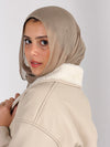 Gold for Her Padded Leather Coat - Light Beige