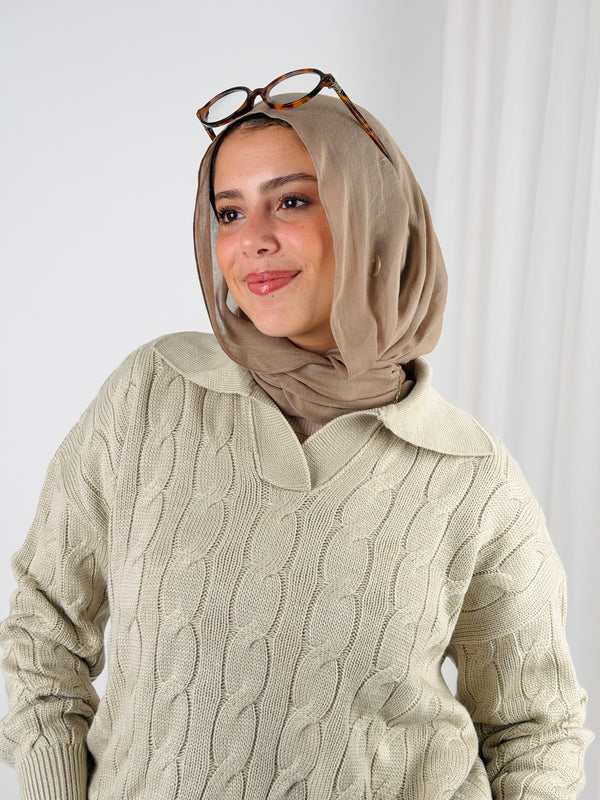Self Love Cable Sweater - Light Beige