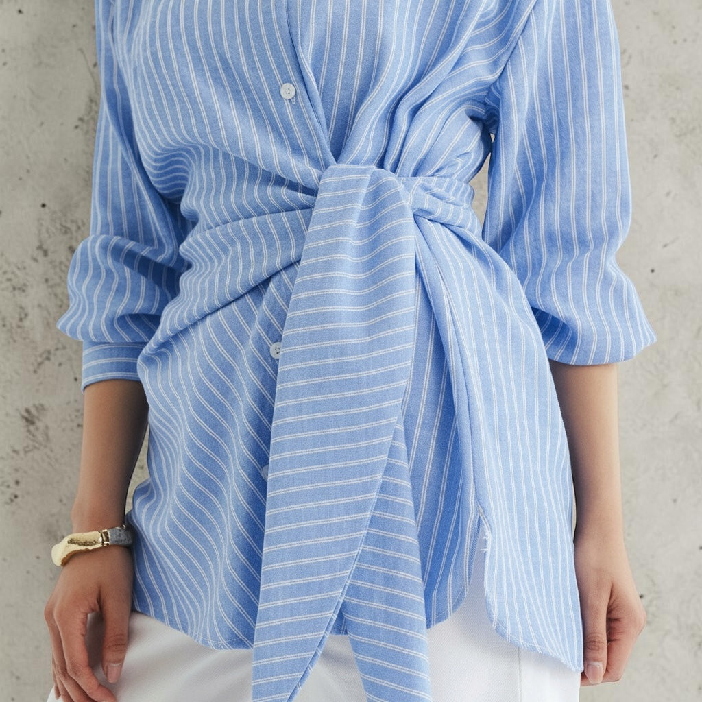 Luna Wrap Shirt - light Blue