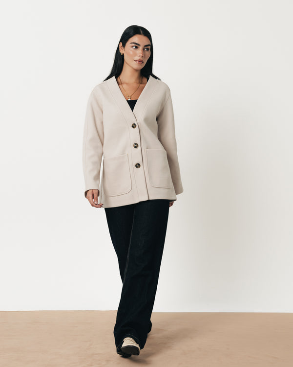 Classic Wool Jacket- Vanilla Beige