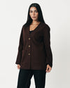 Classic Wool Jacket-Reddish Chocolate Brown