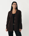 Classic Wool Jacket-Reddish Chocolate Brown