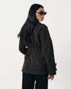 Smoky Brown Soft Denim Wrap Coat
