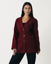 Classic Wool Jacket-Dark Cherry