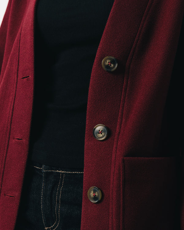 Classic Wool Jacket-Dark Cherry