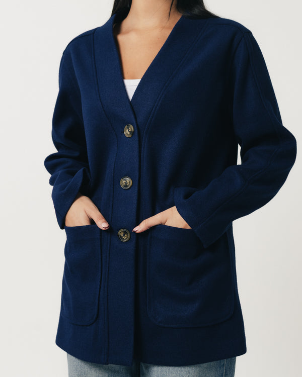Classic Wool Jacket-Cobalt Blue