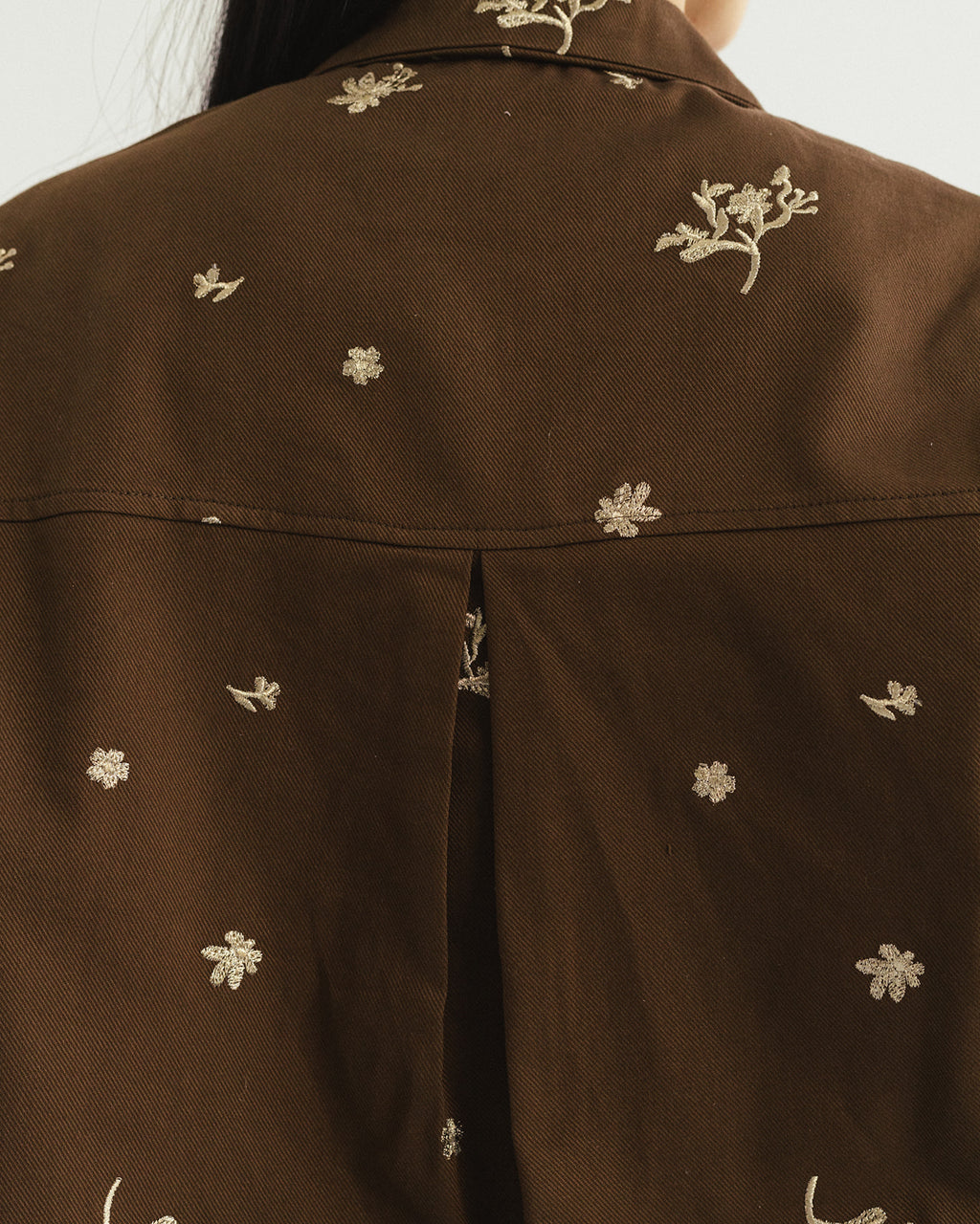 The Boss flora Embroidered shirt - imperial Olive gold