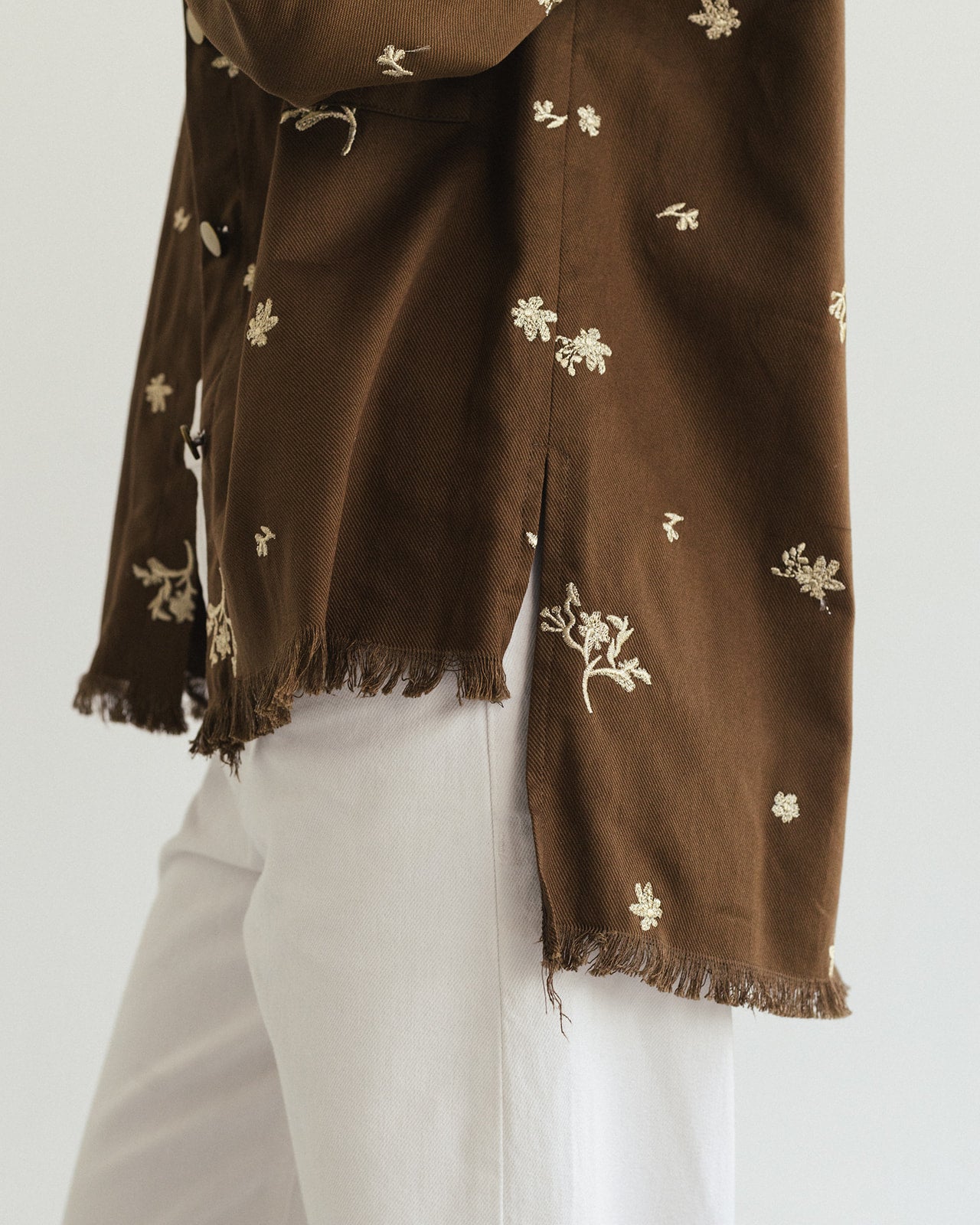 The Boss flora Embroidered shirt - imperial Olive gold