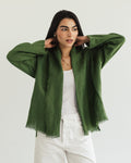 Linen muse mid Kimono - Olive Grove