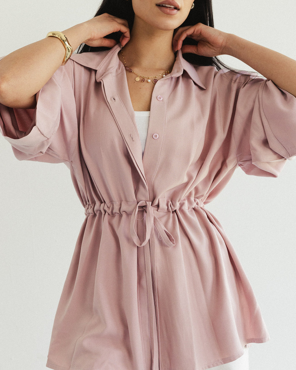 Cotton Petal Blouse - Rose water Limited