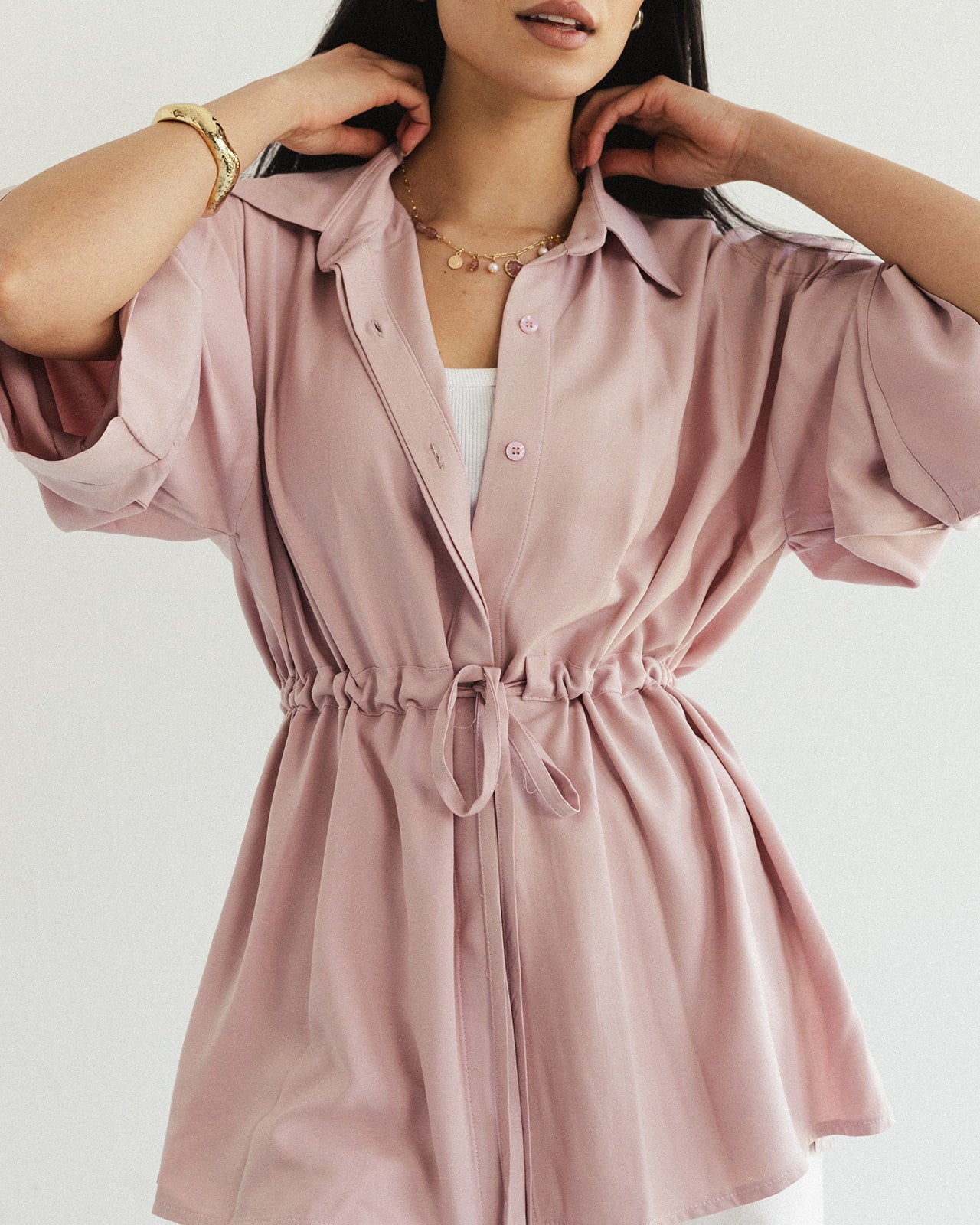 Cotton Petal Blouse - Rose water Limited