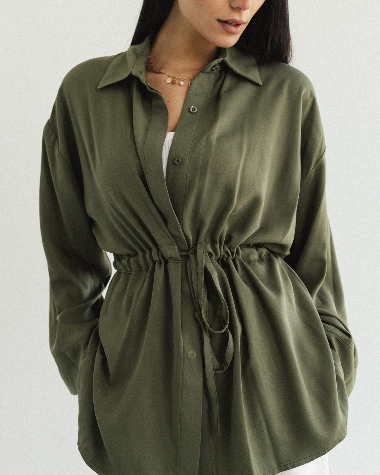 Cotton Petal Blouse - Olive Silk Limited