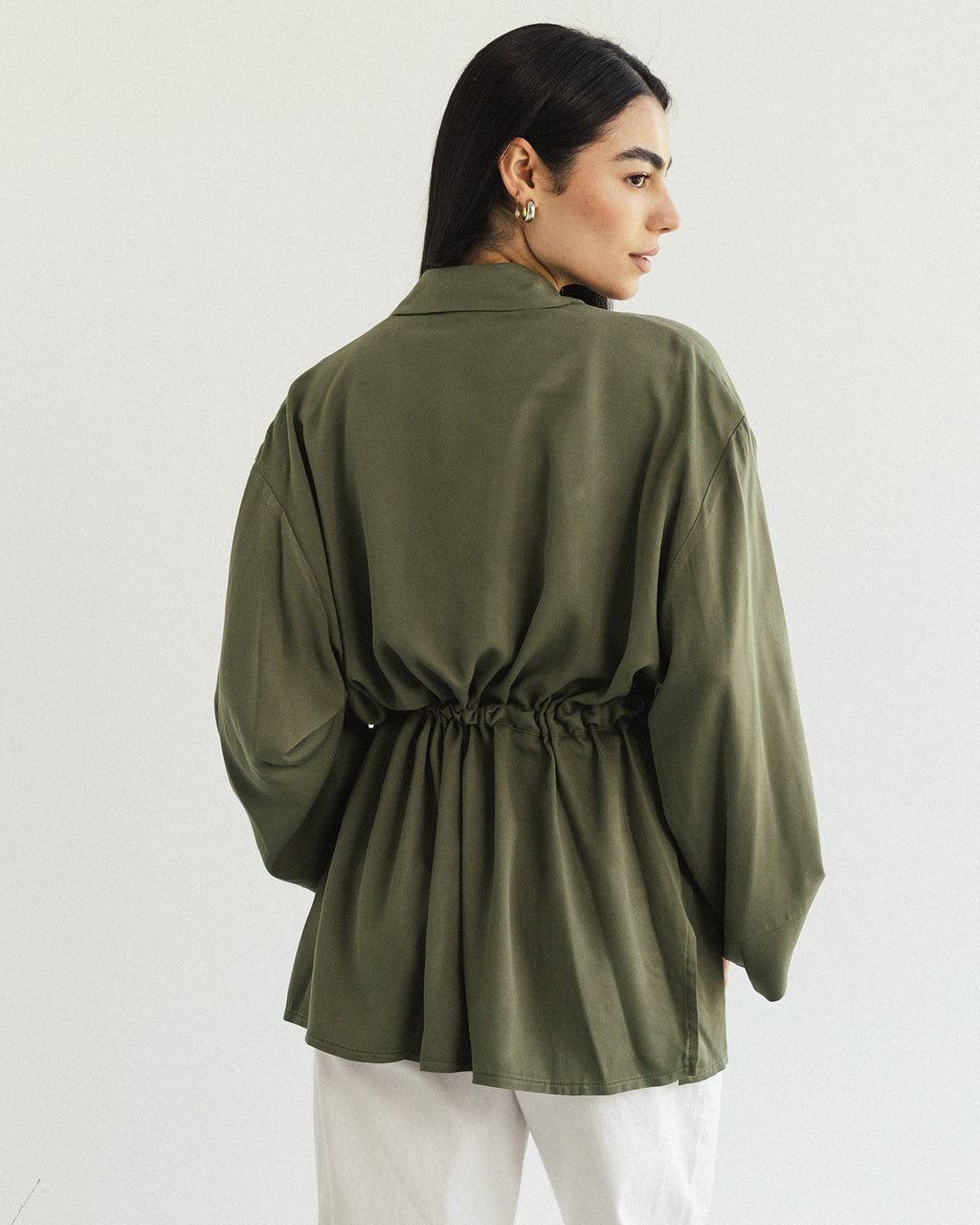 Cotton Petal Blouse - Olive Silk Limited