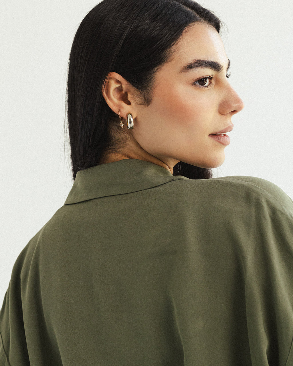 Cotton Petal Blouse - Olive Silk Limited