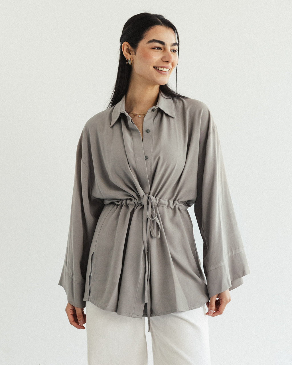 Cotton Petal Blouse - Stone mist Limited
