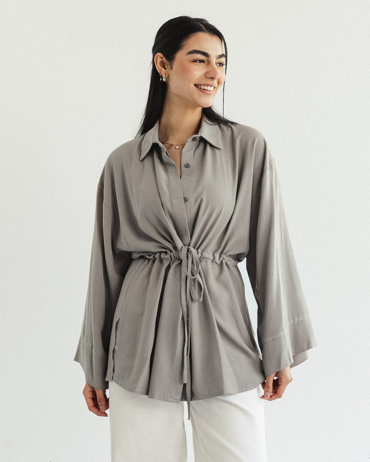 Cotton Petal Blouse - Stone mist Limited