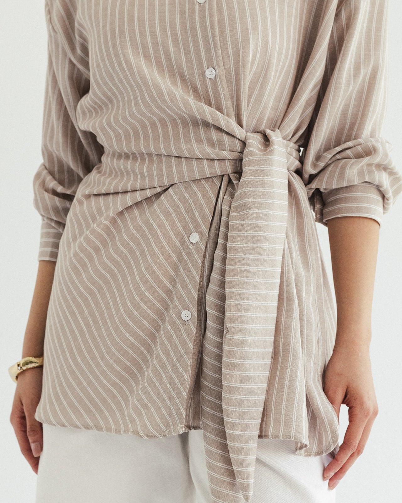 Luna Wrap Shirt - Sand Shell