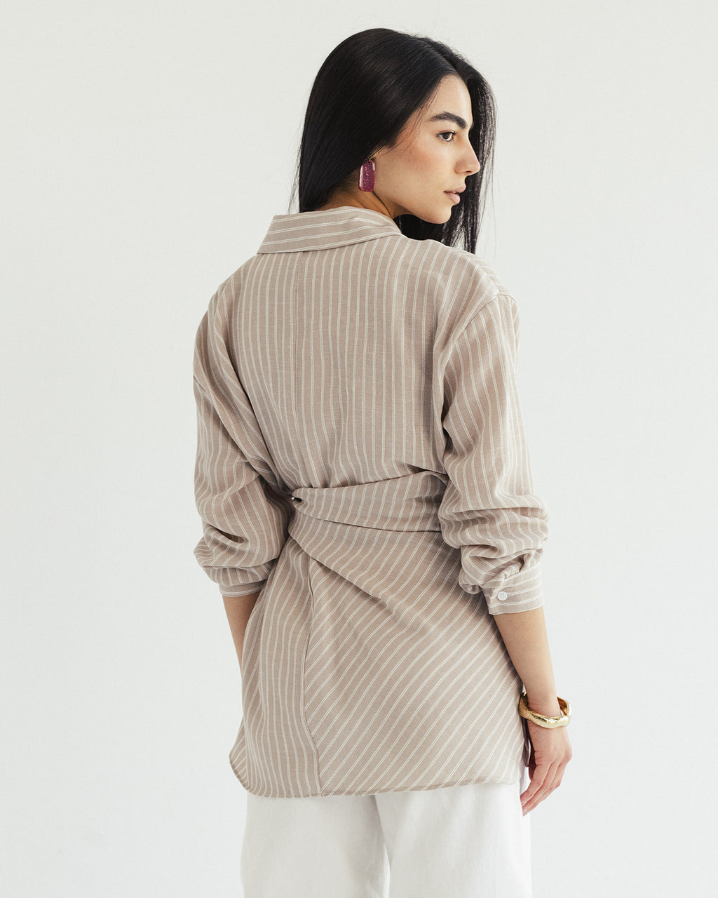 Luna Wrap Shirt - Sand Shell