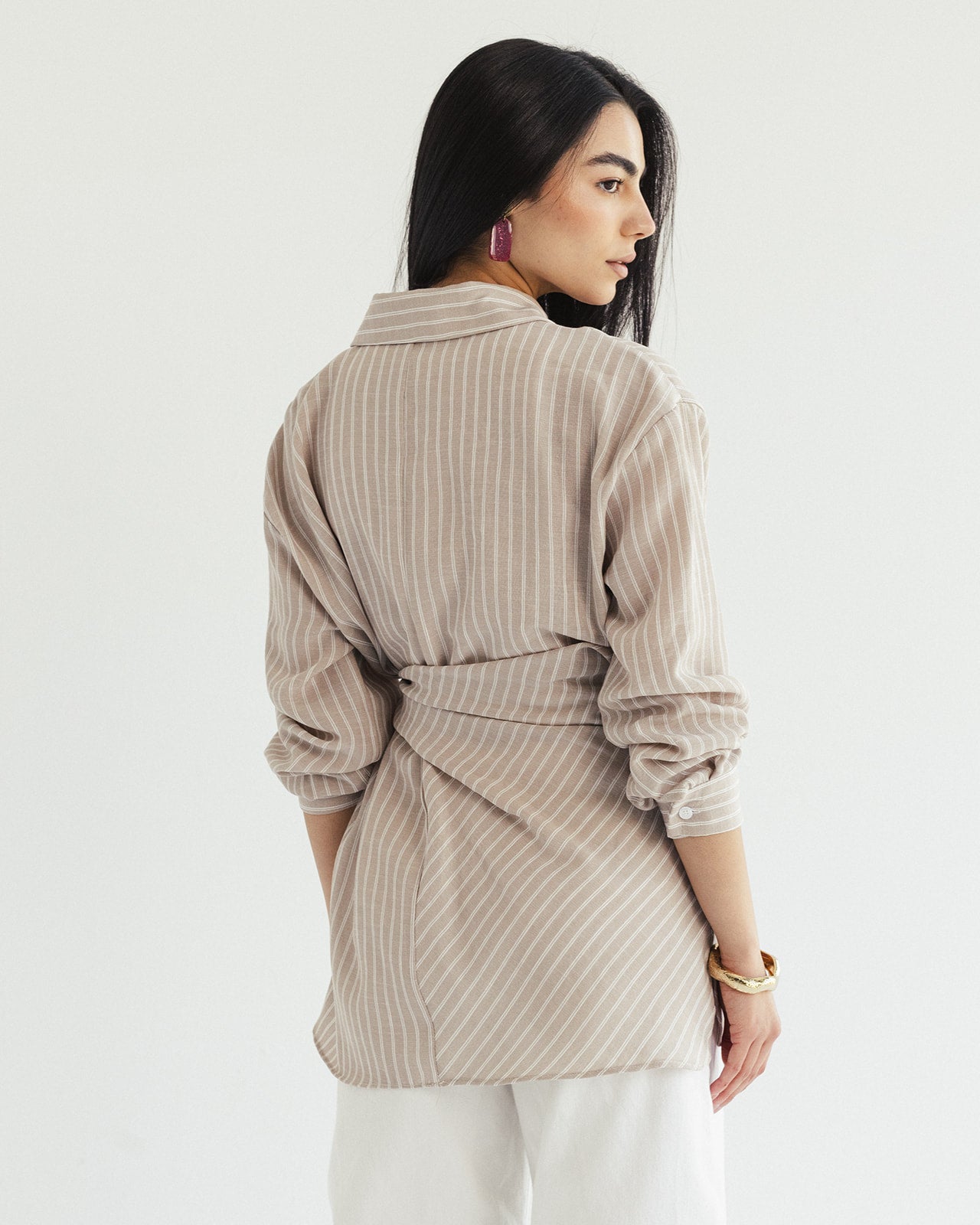 Luna Wrap Shirt - Sand Shell