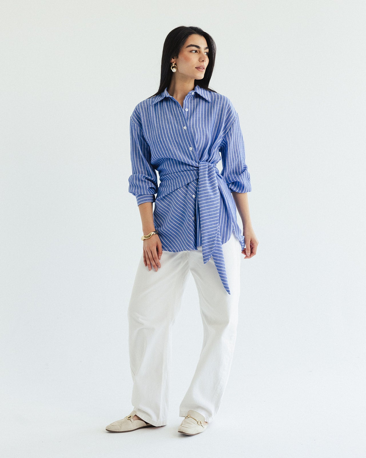 Luna Wrap Shirt - Sky blue