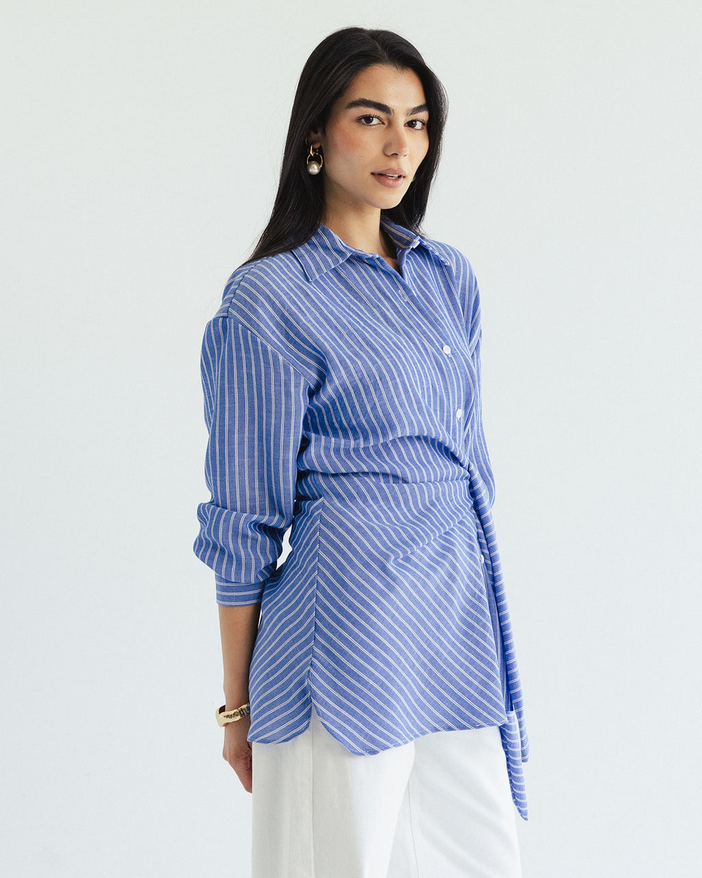 Luna Wrap Shirt - Sky blue