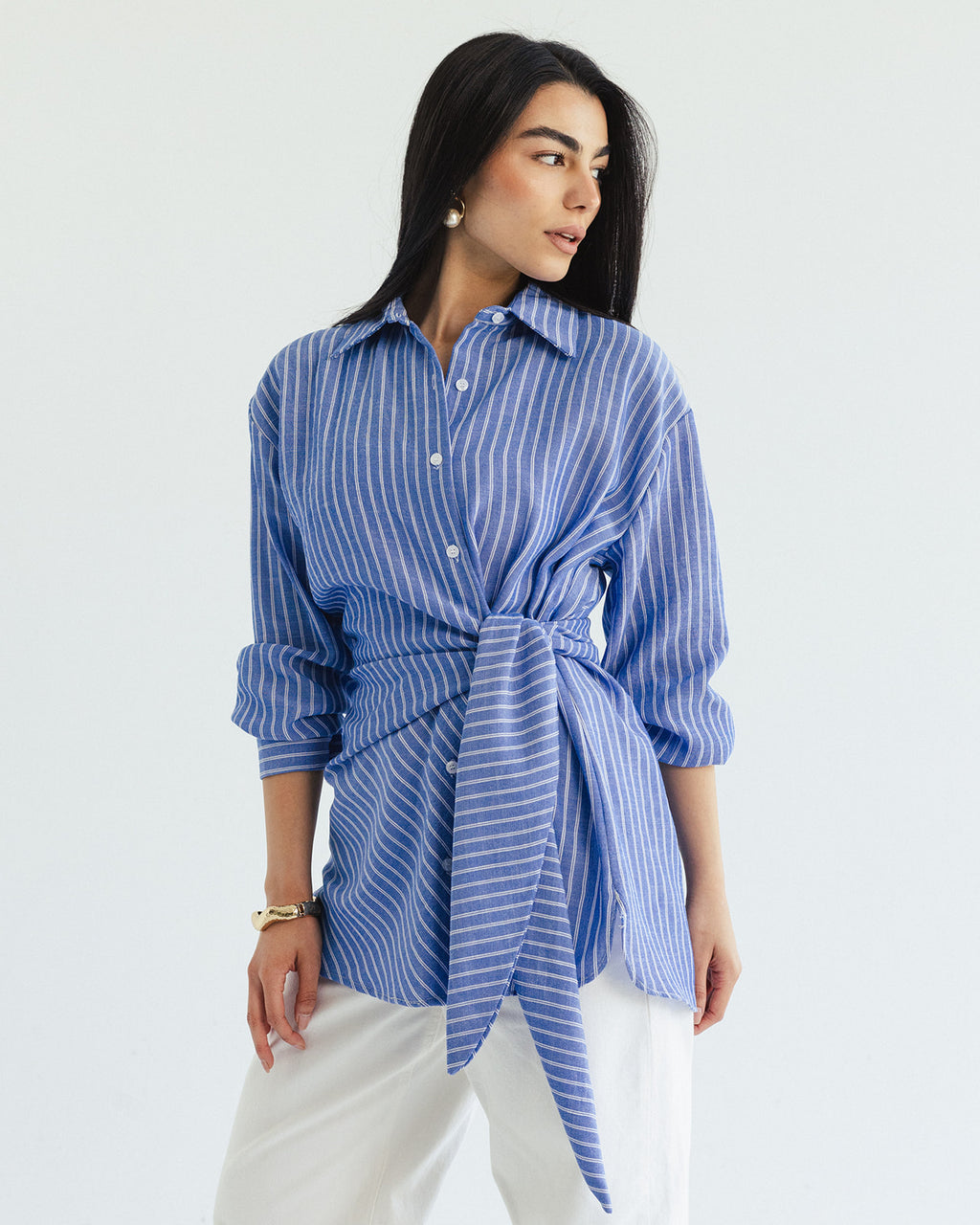 Luna Wrap Shirt - Sky blue