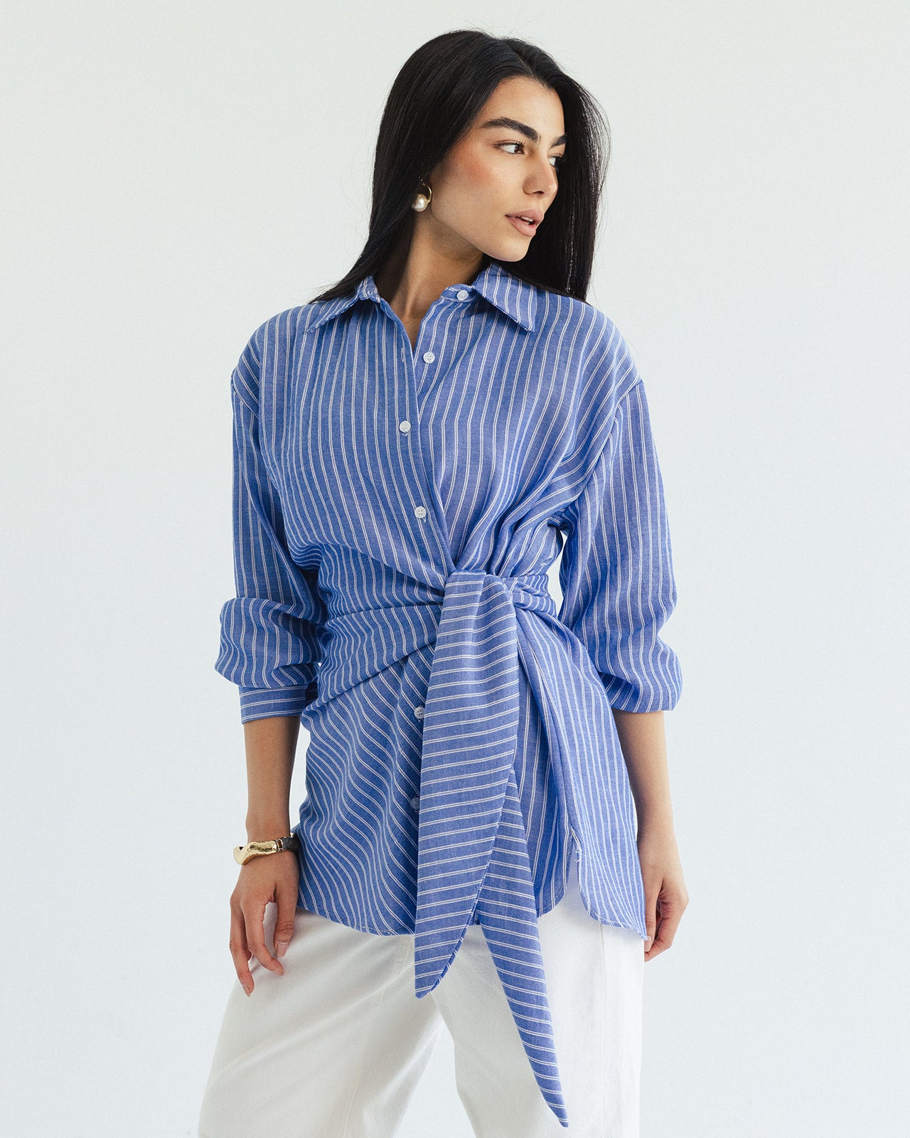 Luna Wrap Shirt - Sky blue