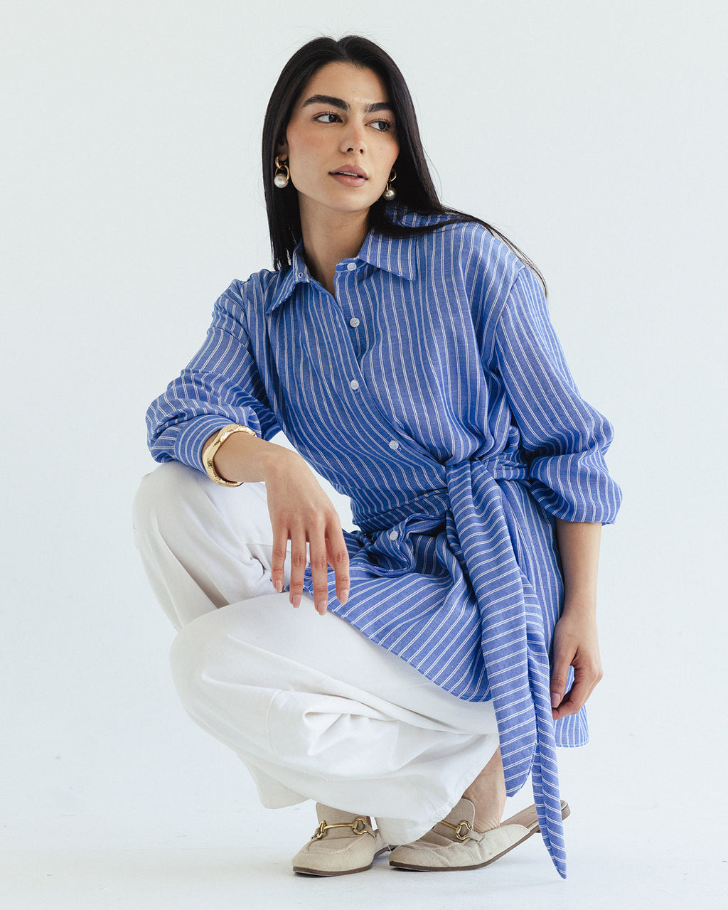 Luna Wrap Shirt - Sky blue