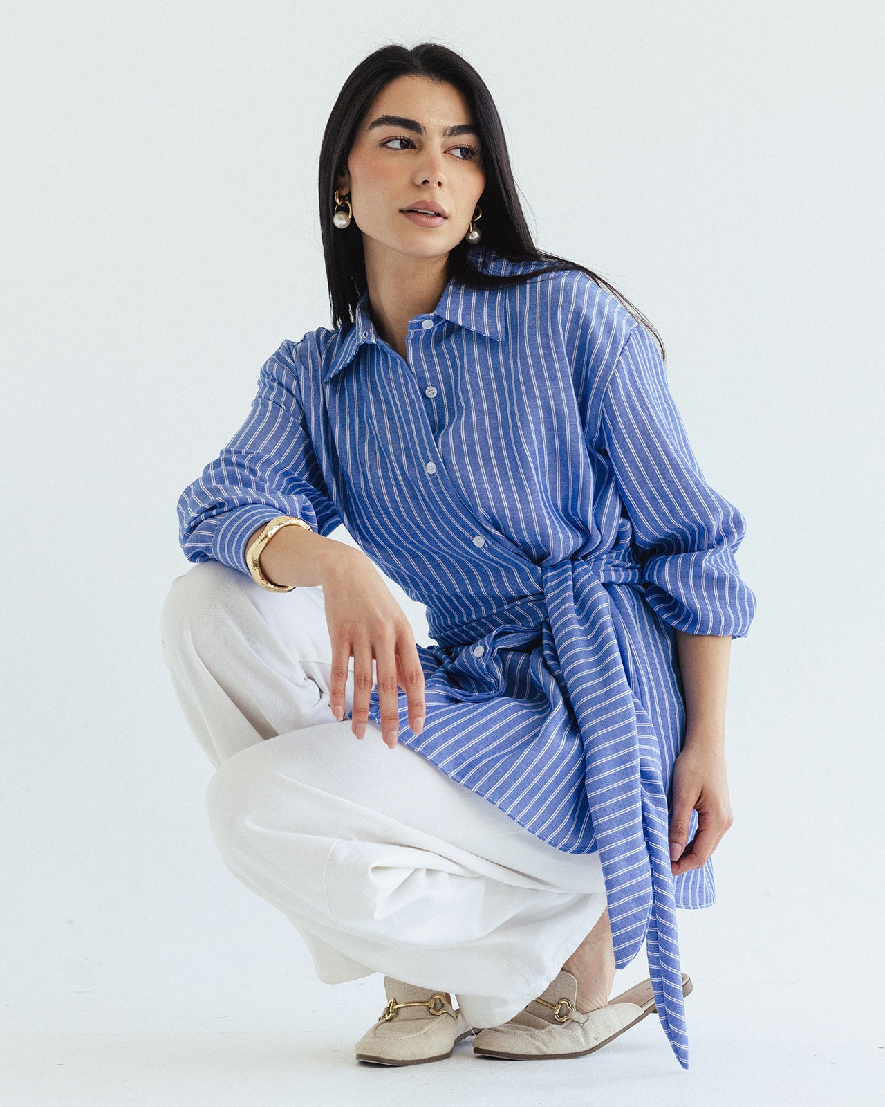 Luna Wrap Shirt - Sky blue