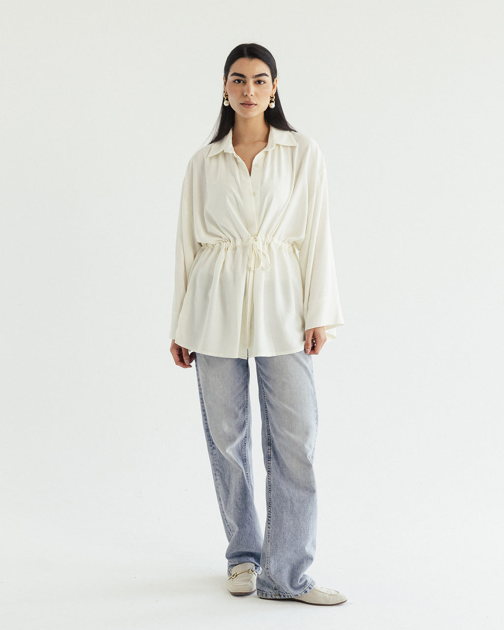 Cotton Petal Blouse - Pearl White