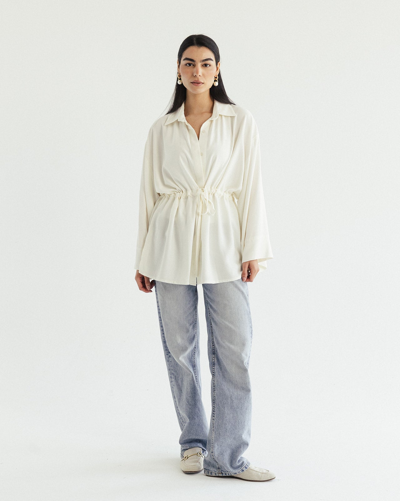 Cotton Petal Blouse - Pearl White