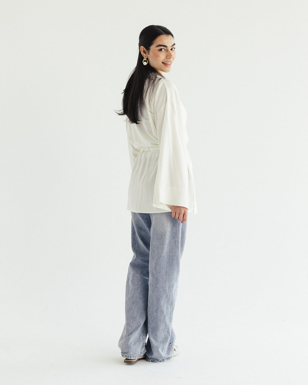Cotton Petal Blouse - Pearl White