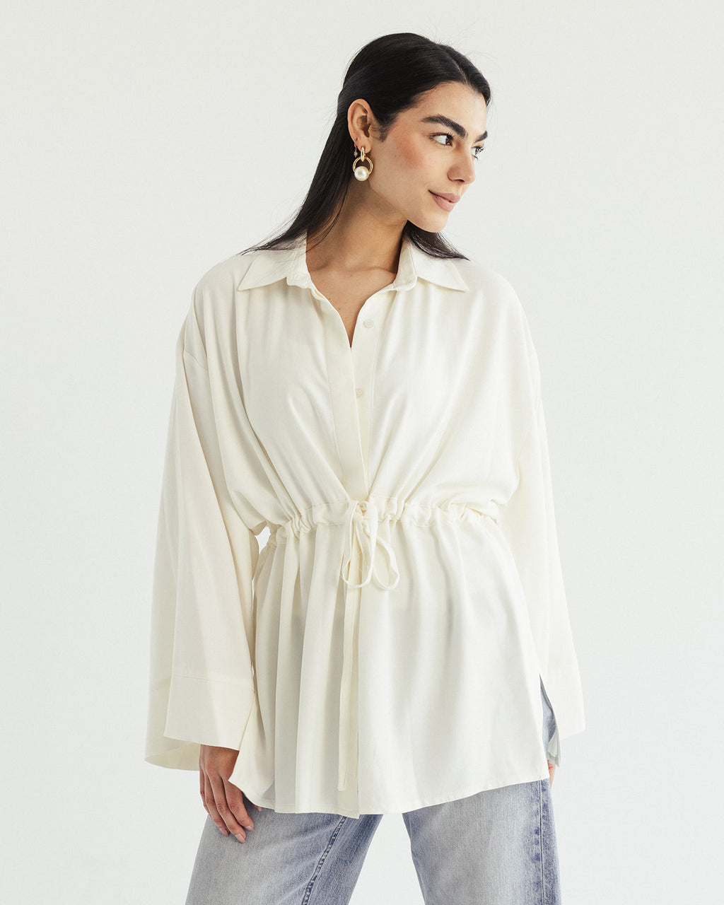Cotton Petal Blouse - Pearl White