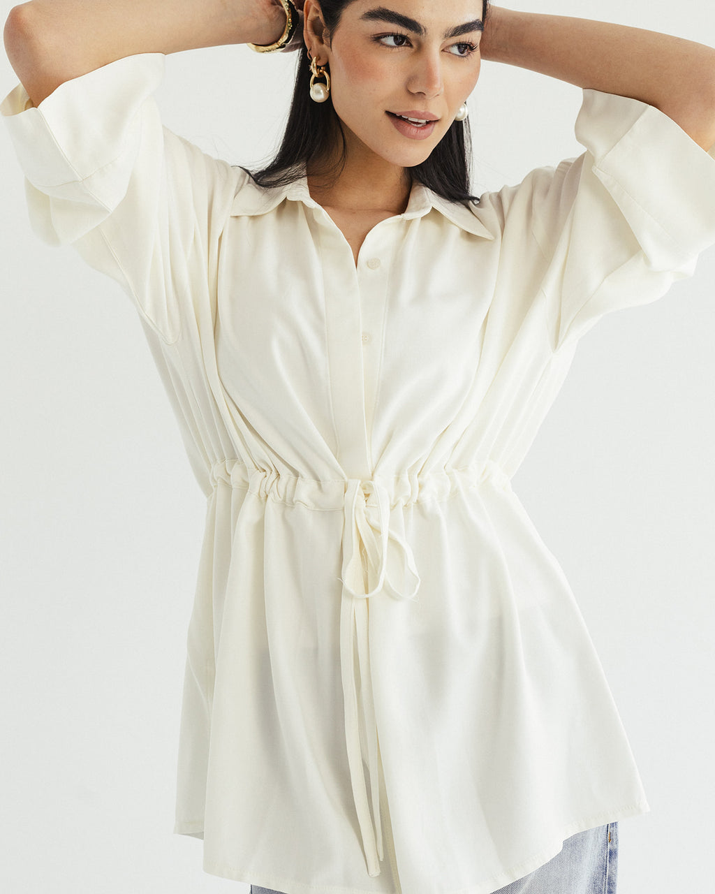 Cotton Petal Blouse - Pearl White