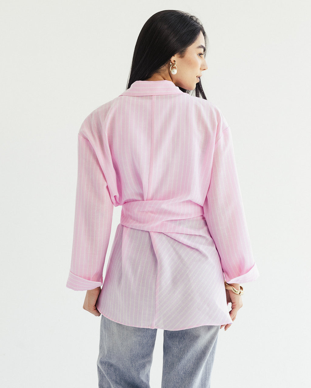 ‏ Luna Wrap Shirt - Dusty Rose