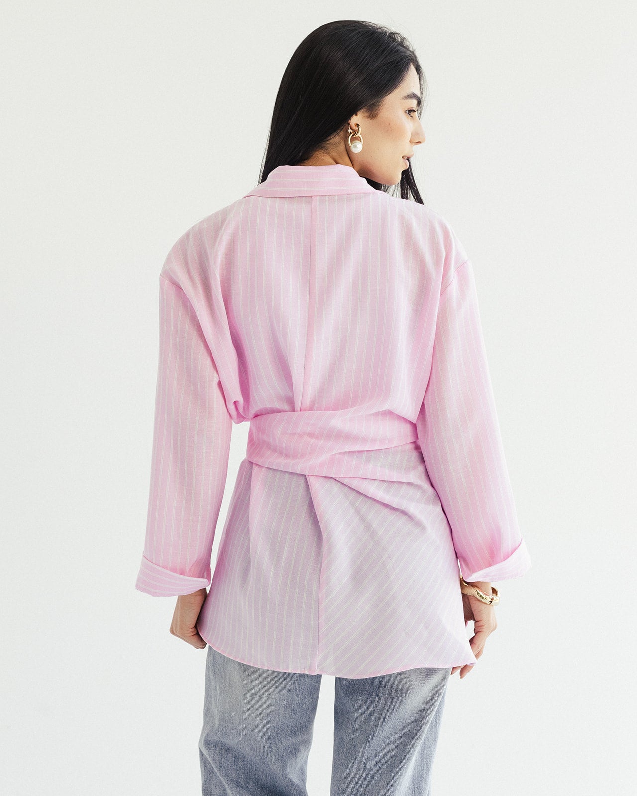 ‏ Luna Wrap Shirt - Dusty Rose