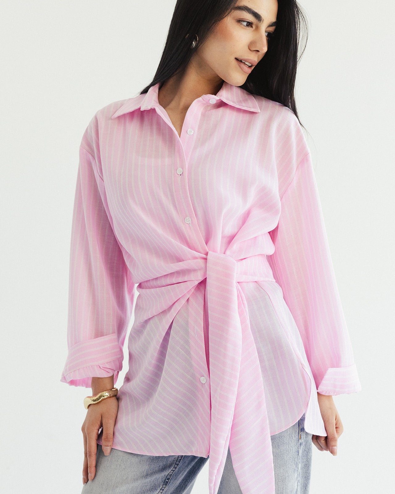 ‏ Luna Wrap Shirt - Dusty Rose