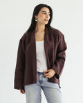 Linen muse mid Kimono - Melted Cocoa