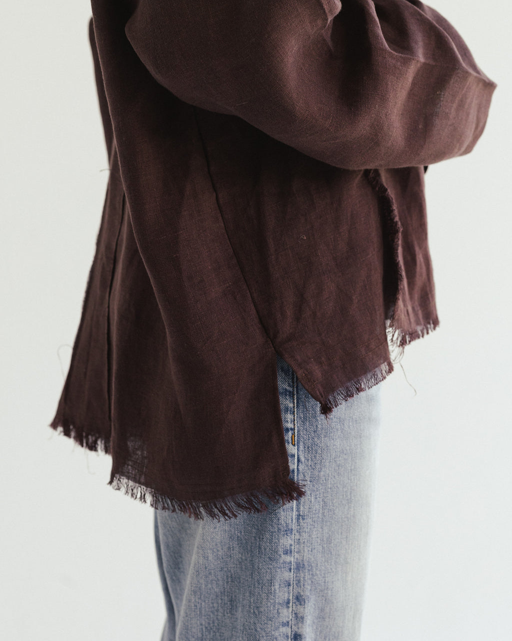 Linen muse mid Kimono - Melted Cocoa