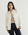 The Boss flora Embroidered shirt - white gold