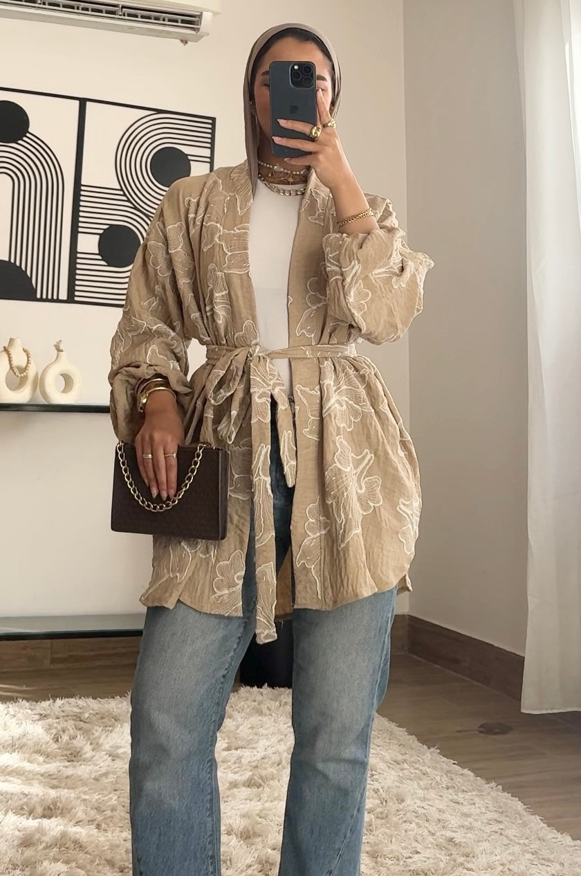 Fossil Blooms In Beige